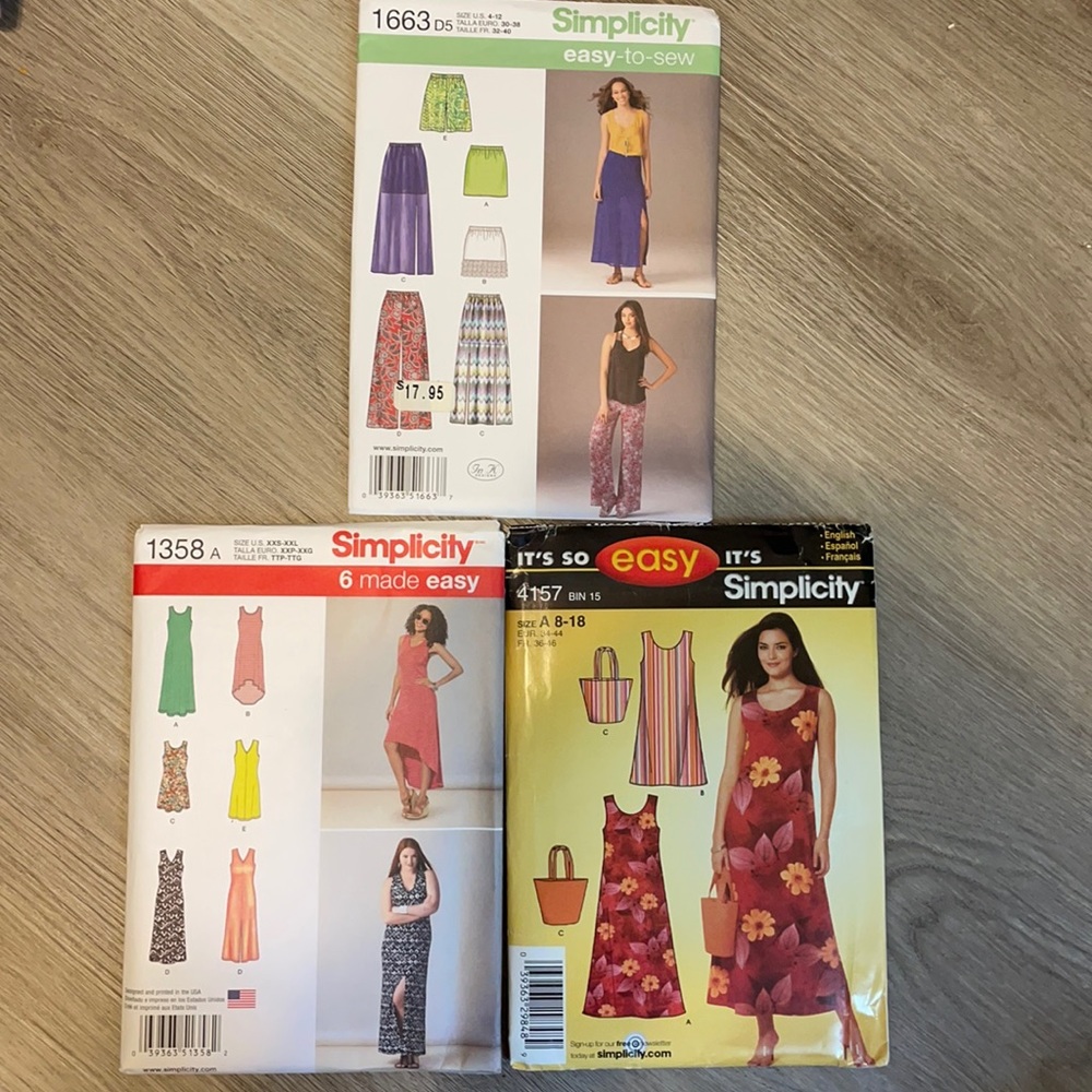 Simplicity sewing patterns-never used